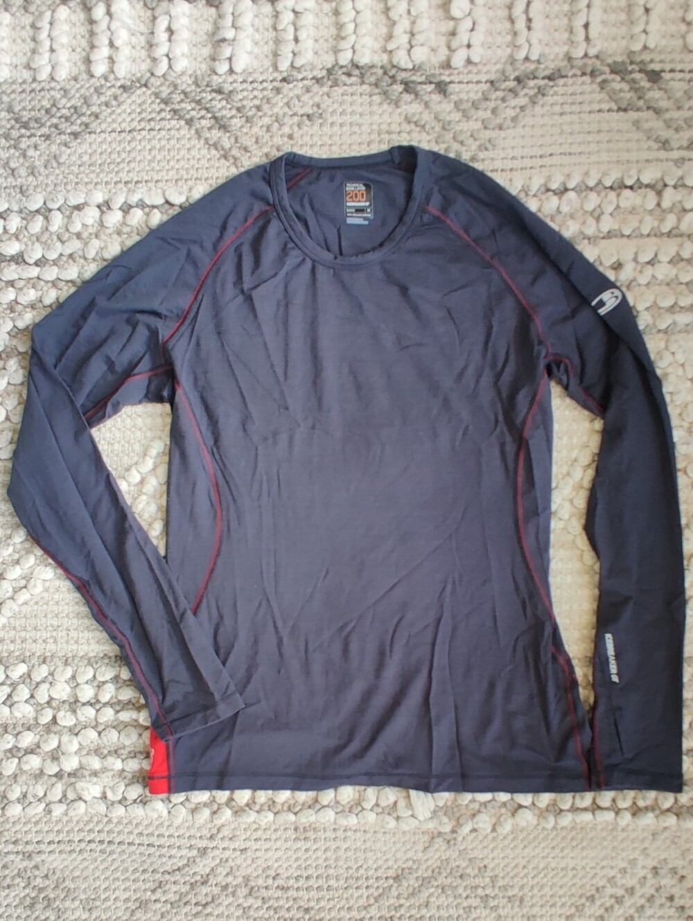 Icebreaker GT 200 Men's Medium Merino Wool Base Layer Long Sleeve In Navy